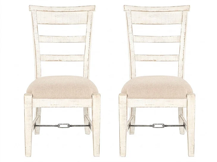 Sunny Designs White Sand Side Chair, Cushion Seat (Set of 2) in White Sand 1604WS