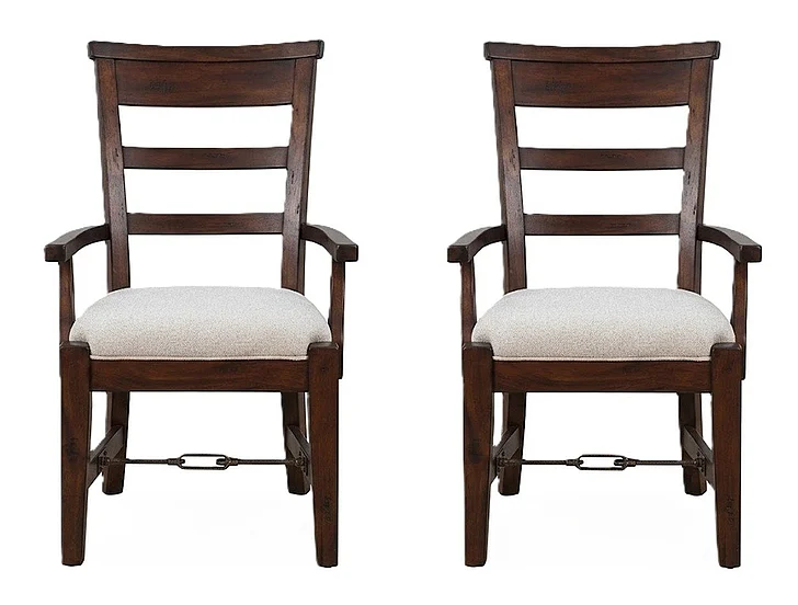 Sunny Designs Tuscany Arm Chair, Cushion Seat (Set of 2) in Vintage Mocha 1605VM-3