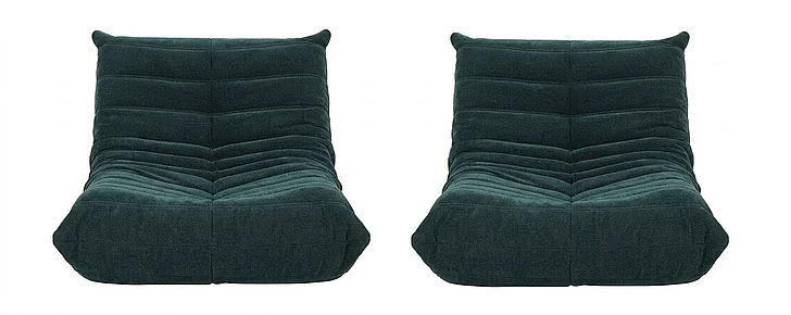 Modus Furniture Flex Upholstered Lounge Chair in Emerald Chenille SFVT95 (Set of 2)