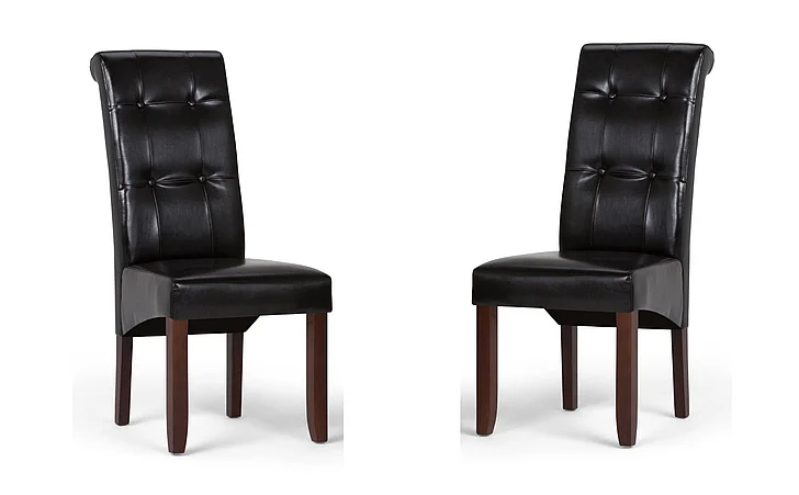 Simpli Home Cosmopolitan Parson Dining Chair (Set of 2) in Midnight Black WS5109-4-BL