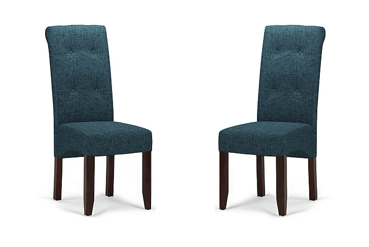Simpli Home Cosmopolitan Parson Dining Chair (Set of 2) in Denim Blue WS5109-4-BLU