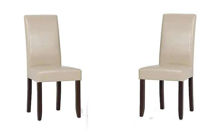 Simpli Home Acadian Parson Dining Chair (Set of 2) in Satin Cream WS5113-4-CR