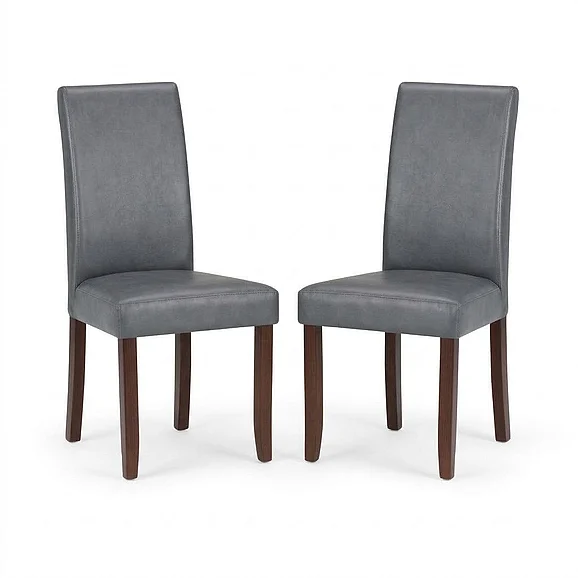 Simpli Home Acadian Parson Dining Chair (Set of 2) in Stone Grey WS5113-4-G