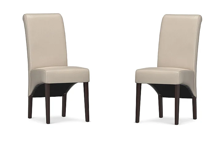 Simpli Home Avalon Parson Dining Chair (Set of 2) in Satin Cream WS5134-CR