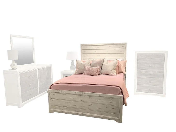Split Nickel Windjammer Queen Bed Nero White | 8175