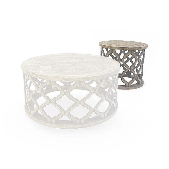 Split Nickel Brocade End Table Sandstone MIC-BROCADE-ET | B3S2