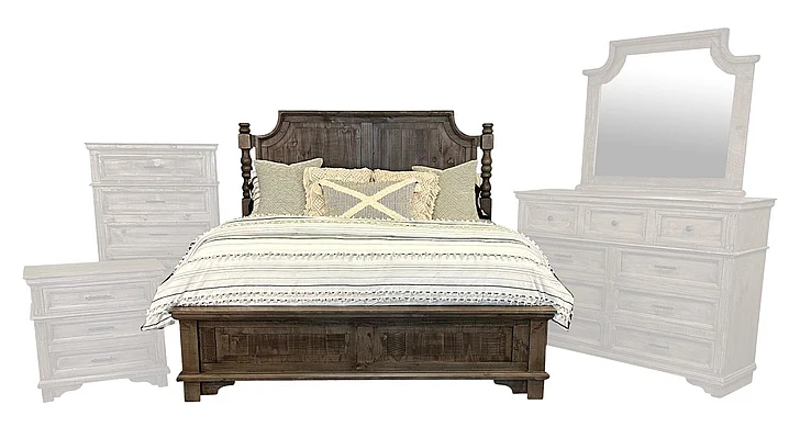 Split Nickel Charleston Queen Panel Bed Granite MIC-CHAR-PQ | C135