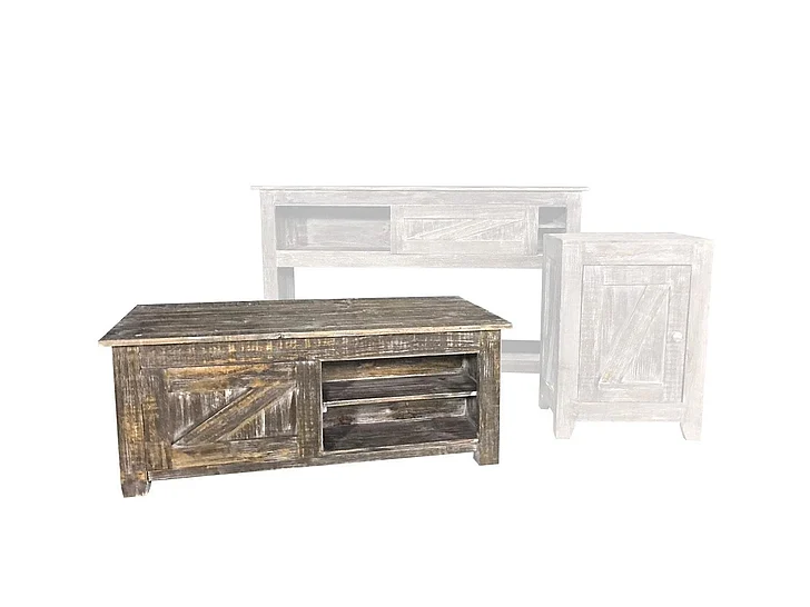 Split Nickel Sliding Door Coffee Table MIC-555-CEN | CO531