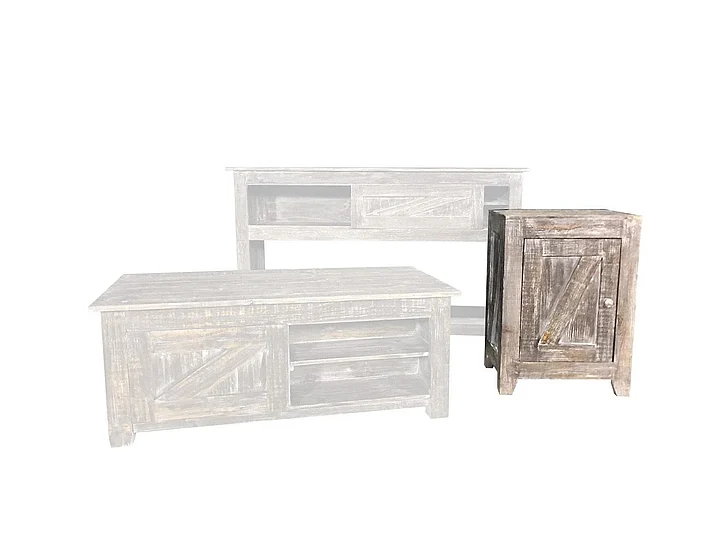 Split Nickel Sliding Door End Table MIC-555-END | CO532