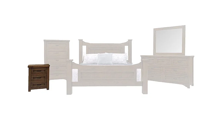 Split Nickel Bozeman 3 Drawer Nightstand | COBO17
