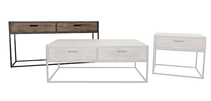 Split Nickel Landon Sofa Table MIC-LANDON-ST | COL34