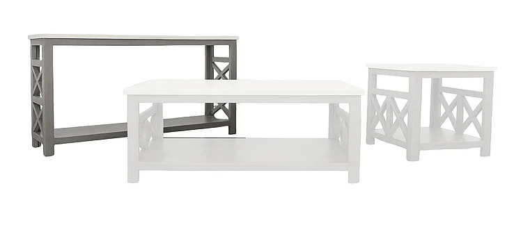 Split Nickel Reed Sofa Table V-REED-ST | COR34