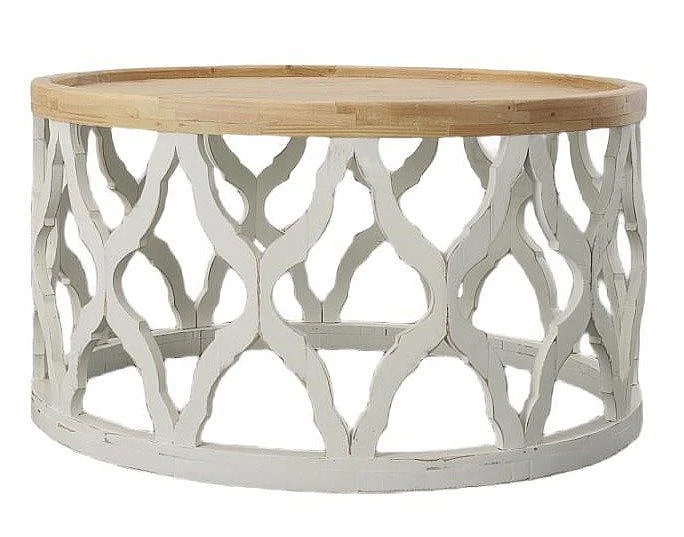 Split Nickel Farrah Coffee Table Nero White Bare Top MIC-FARRAH-CT | F3NB1