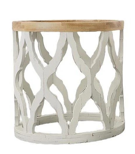 Split Nickel Farrah End Table Nero White Bare Top MIC-FARRAH-ET | F3NB2