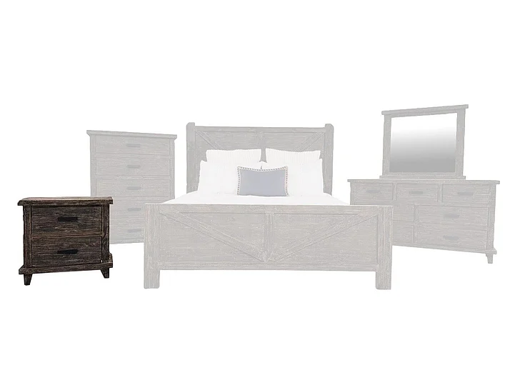 Split Nickel Stetson Nightstand Barnwood MIC-STETSON-NS | S1B7