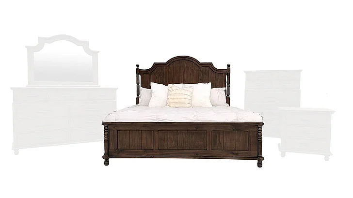 Split Nickel Starling King Bed Mahogany | S1M6