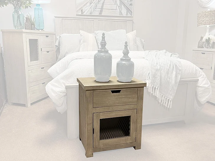 Split Nickel Bronco Nightstand S-BRONCO-NS | SOB1D7