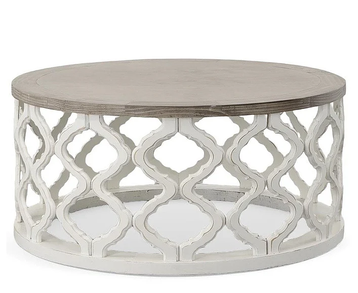 Split Nickel Brocade Coffee Table MIC-BRO-C | SOB371