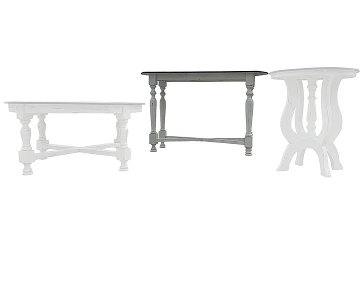 Split Nickel Tiffany Sofa Table Nero White Rodeo Top MIC-681-ST | T304