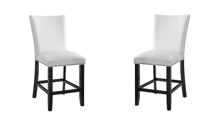 Steve Silver Camila White PU Counter Chair (Set of 2) in White CM540CCWN