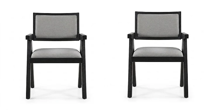 Steve Silver Magnolia Arm Chair in Black MM600KAC (Set of 2)