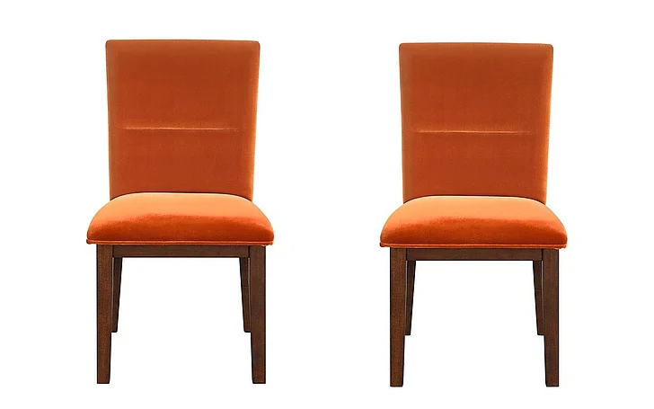 Steve Silver Zen Orange Velvet Side Chair (Set of 2) ZEN500SO