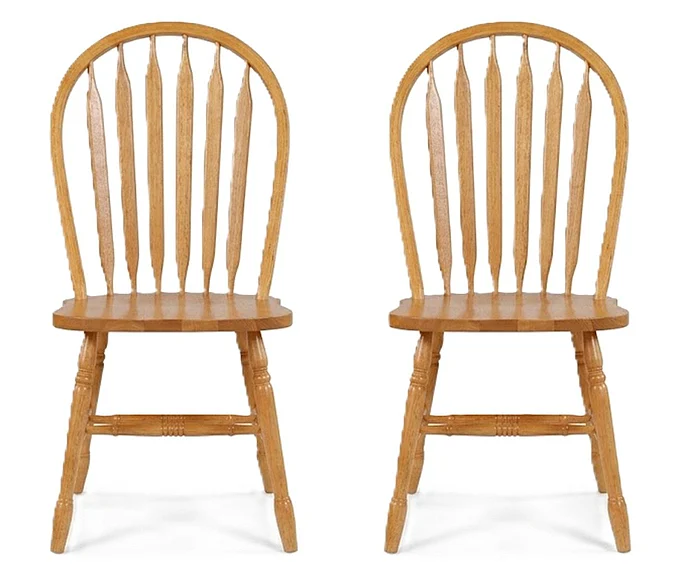 Sunset Trading Selections Windsor Arrowback Dining Side Chair in Light Oak (Set of 2) DLU-820-LO-2