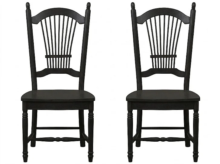 Sunset Trading Black Cherry Selections Allenridge Dining Chair in Distressed Antique Black with Cherry Rub (Set of 2) DLU-C07-AB-2