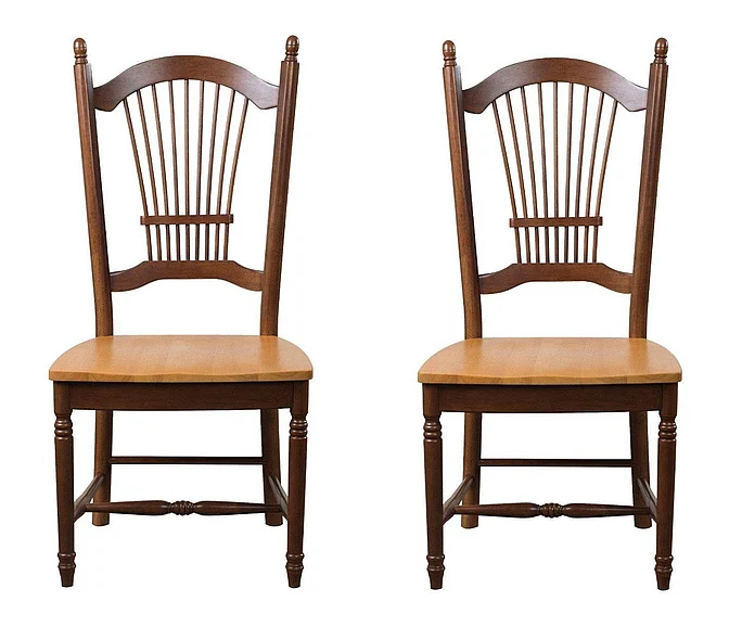 Sunset Trading Oak Selections Allenridge Dining Chair in Nutmeg Brown with Light Oak (Set of 2) DLU-C07-NLO-2