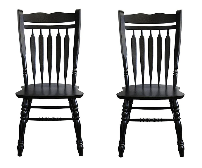 Sunset Trading Black Cherry Selections Aspen Dining Chair in Distressed Antique Black with Cherry Rub (Set of 2) DLU-C10-AB-2