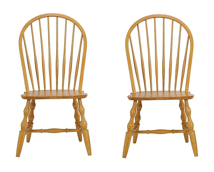 Sunset Trading Oak Selections Windsor Spindleback Dining Chair in Distressed Light Oak (Set of 2) DLU-C30-LO-2
