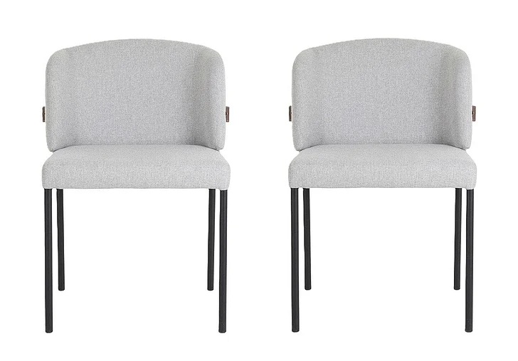 SUNPAN Pearce Dining Chair - Light Grey / Bravo Cognac (Set of 2) 107965