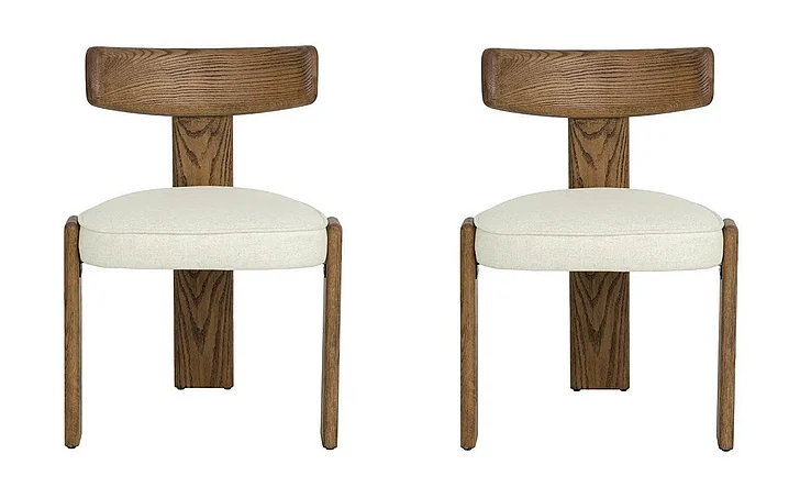 SUNPAN Horton Dining Chair - Warm Brown - Geralt Linen (Set of 2) 112107