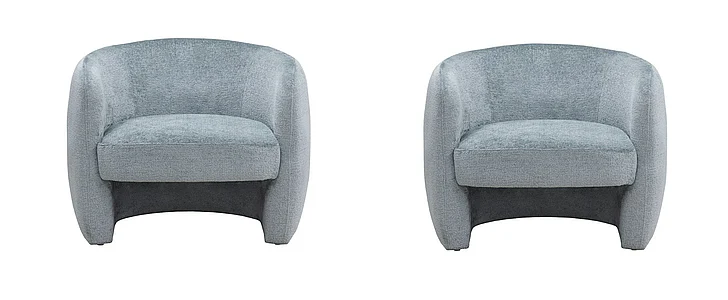 Sunpan Mircea Lounge Chair (Set of 2) in Bergen French Blue 112201