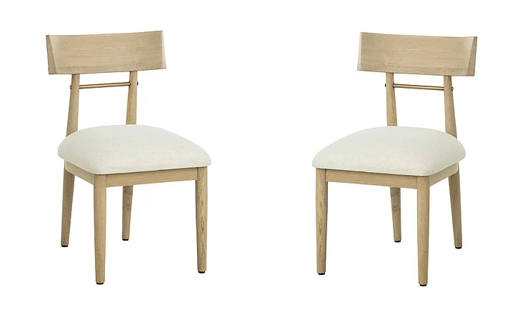SUNPAN Florian Dining Chair - Light Oak - Geralt Linen (Set of 2) 112352