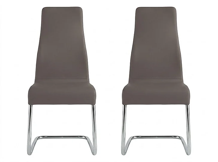 Casabianca Home Florence Italian Leather Dining Chair by Talenti Casa (Set of 2) in Gray TC-2004-GR