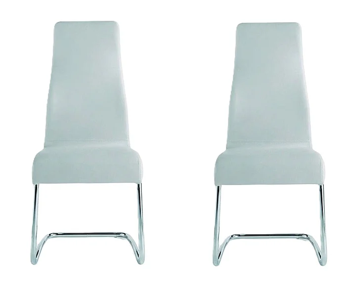 Casabianca Home Florence Italian Leather Dining Chair by Talenti Casa (Set of 2) in White TC-2004-WH