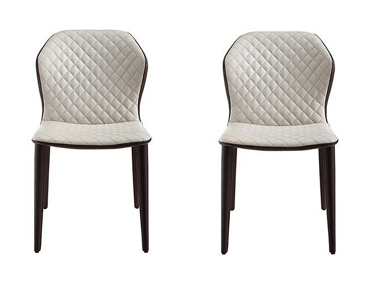 Casabianca Home Olivia Dining Chair in Dark Brown PU-Leather (Set of 2) TC-DC04