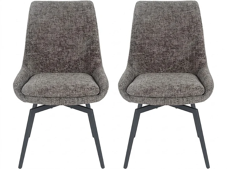 Modus Furniture CEO 180 Degree Return Swivel Upholstered Dining Chair in Oyster TGXB64 (Set of 2)