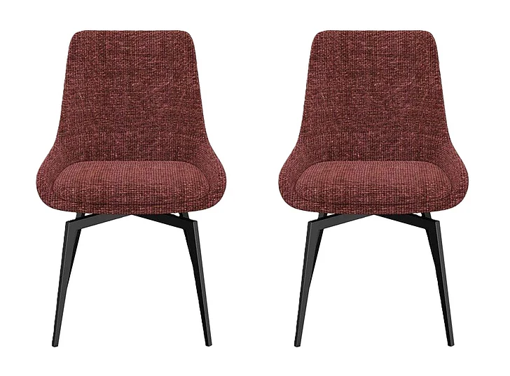 Modus Furniture CEO 180 Degree Return Swivel Upholstered Dining Chair in Cherry TGXB64B (Set of 2)