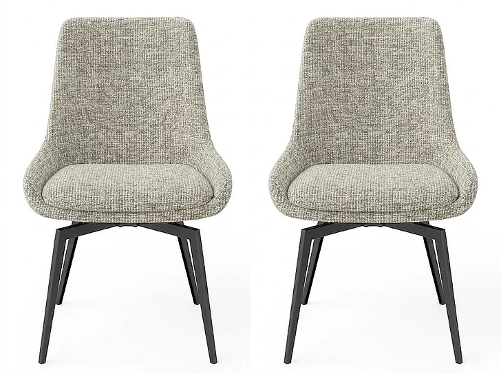 Modus Furniture CEO 180 Degree Return Swivel Upholstered Dining Chair in Beige TGXB64C (Set of 2)