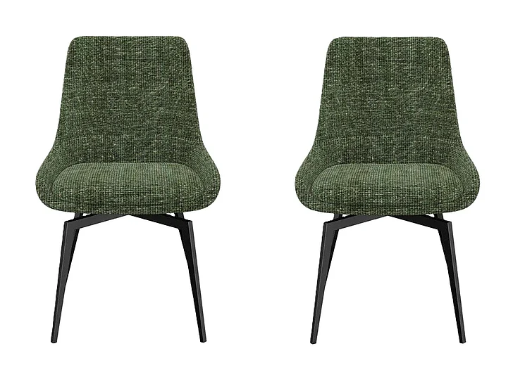 Modus Furniture CEO 180 Degree Return Swivel Upholstered Dining Chair in Olive TGXB64D (Set of 2)