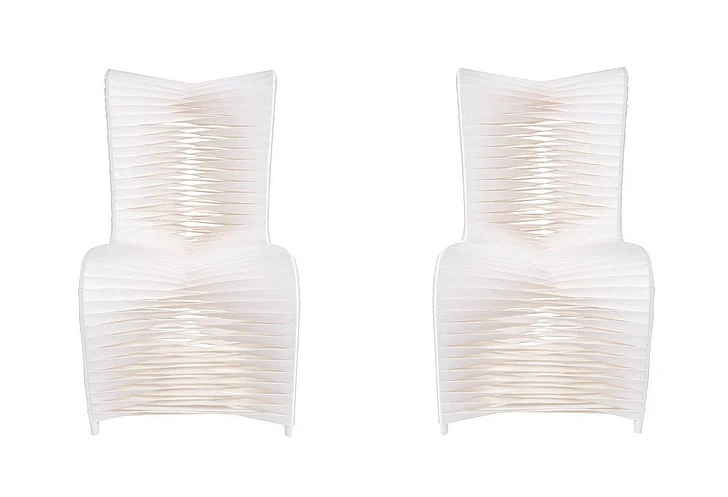 Phillips Collection Seat Belt Highback Dining Chair in Off-White TH59174 (Set of 2)