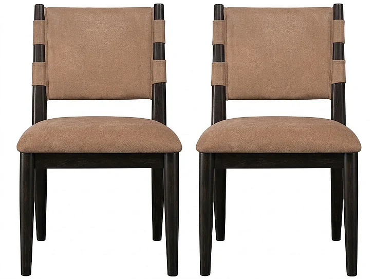 Modus Furniture Koko Wood/Upholstered Side Chair in Porcini TWXV63 (Set of 2)
