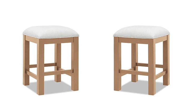 Legacy Classic Trisha Yearwood TY656 Todays Traditions Upholstered Counter Chair in Natural Hickory and White TY656-924 (Set of 2)