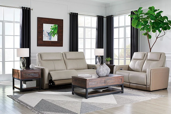 Battleville 2-Piece Power Reclining Livingroom Set in Almond