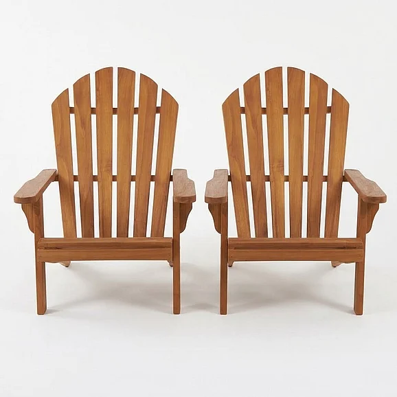 UMA Brown Teak Wood Handmade Indoor Outdoor Adirondack Chair, 29" x 39" x 38" | 17816