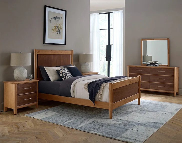 Vaughan-Bassett Nordhaven 2pc Poster Bedroom Set in Two-Tone