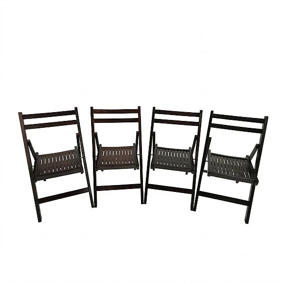 Slatted Wood Folding Special Event Chair - Cherry, Set of 4 FedEx/UPS