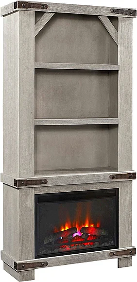 Aspenhome Sawyer 74" Fireplace Display Case in Brindle WDO3472F/12-BDL